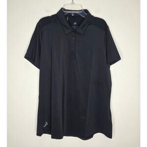 NWT Adidas black short sleeve polo shirt - large - golf tennis pickleball